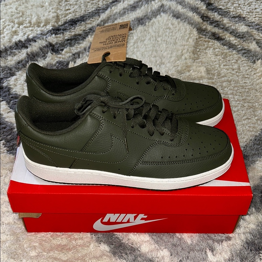 New in box. Nike Court Vision Low Next Nature Men's Cargo khaki Sneakers